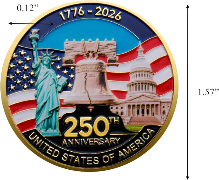 1776 to 2026 United States 250th Anniversary Commemorative Coin USA
