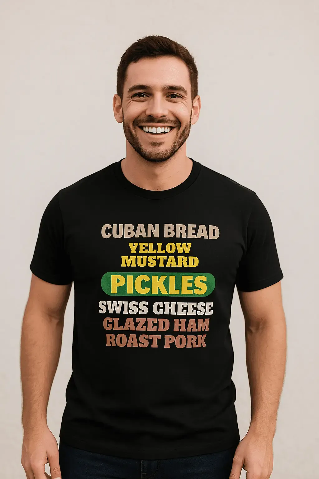 Cuban Sandwich Ingredients T-Shirt – Funny Cuban Foodie Graphic Tee for Miami Locals & Latin Flavor Lovers