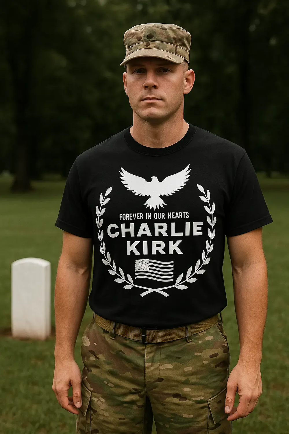 Forever in Our Hearts Charlie Kirk T-Shirt Unisex Memorial Tee