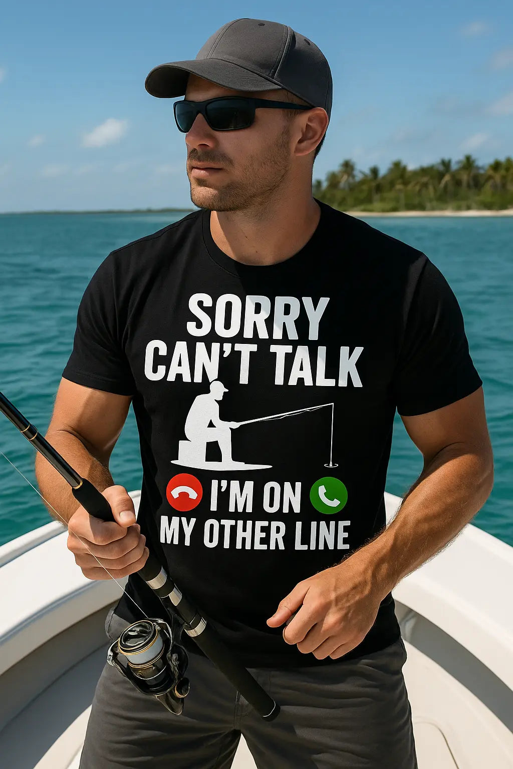 Funny Phone Call T Shirt Sorry I Can't Talk I'm On My Other Line