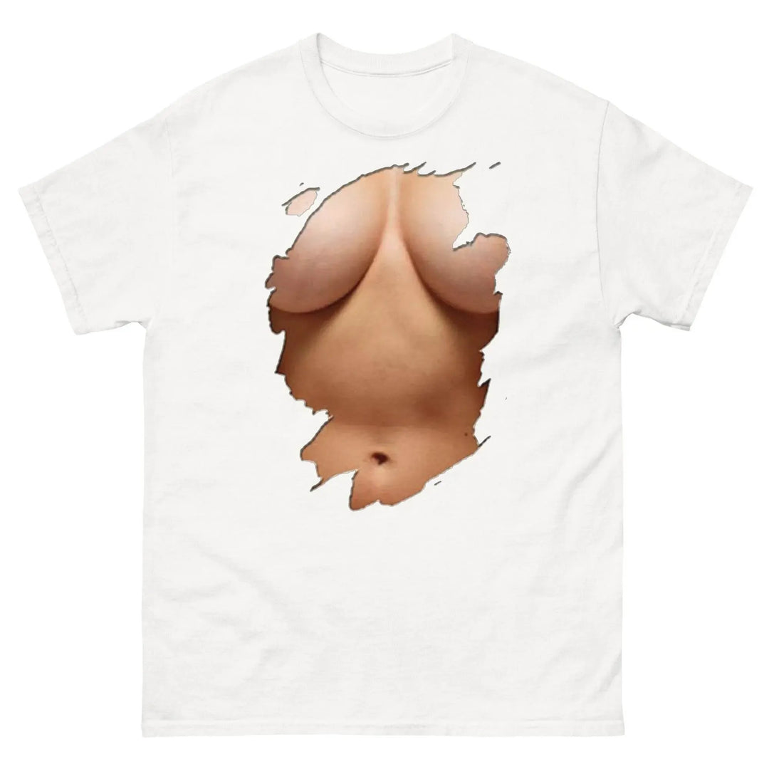 Funny Sarcastic T-Shirt Fully Clothed But Looks Almost Naked
