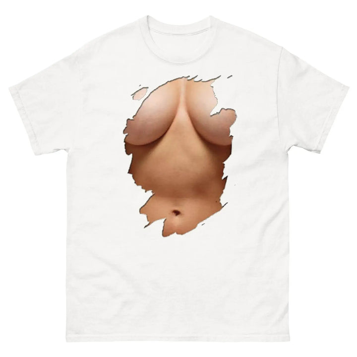 Funny Sarcastic T-Shirt Fully Clothed But Looks Almost Naked