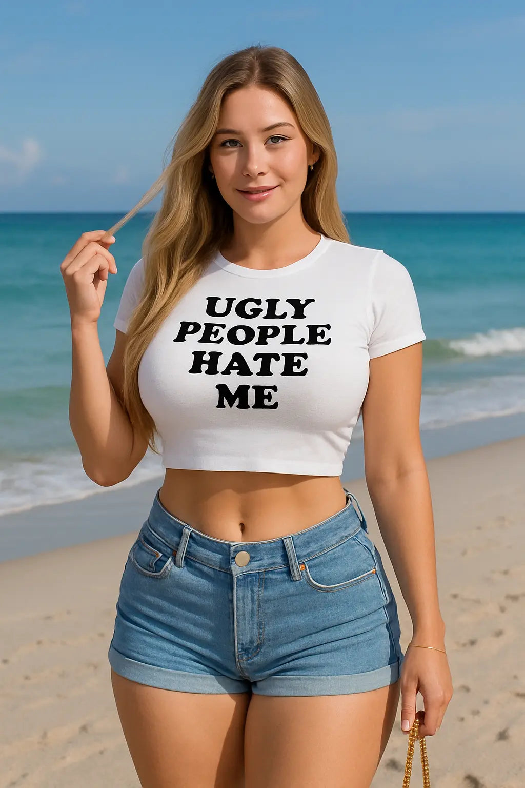 Funny Sarcastic T Shirt Ugly People Hate Me
