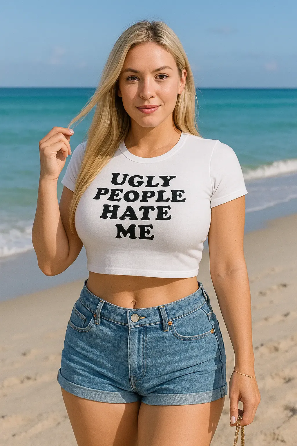 Funny Sarcastic T Shirt Ugly People Hate Me