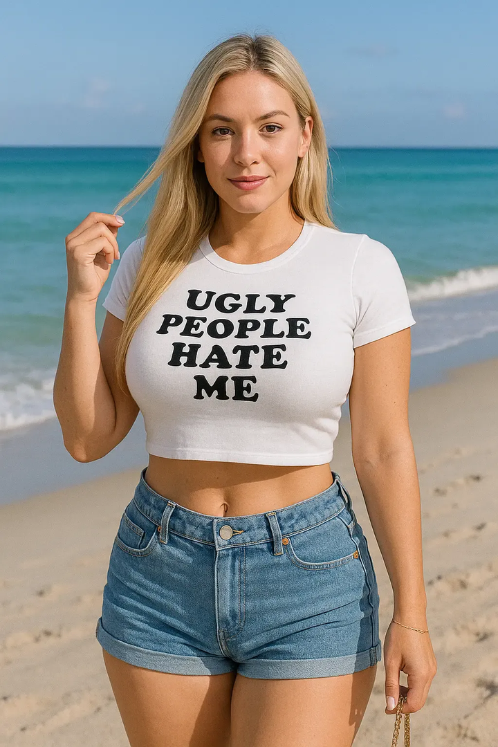Funny Sarcastic T Shirt Ugly People Hate Me