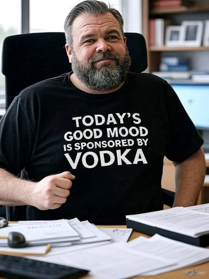Funny Vodka T Shirt Today's Good Mood Is Sponsored by Vodka
