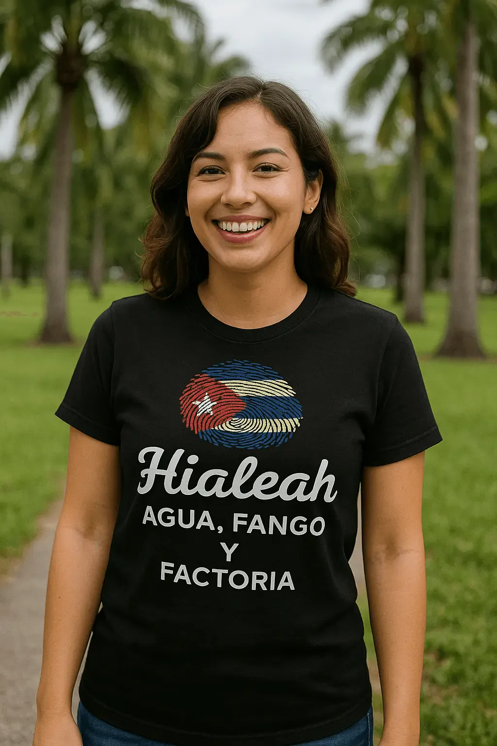Hialeah – Agua, Fango y Factoría T-Shirt – Funny Cuban Miami Local Tee