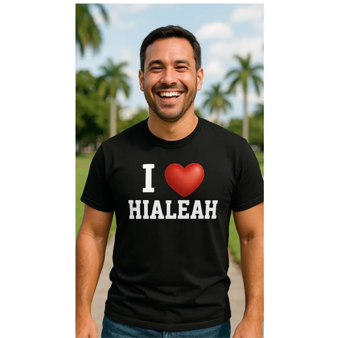 I Love Hialeah T-Shirt – Funny Miami Local Pride Tee for Cuban-American 305 Fans