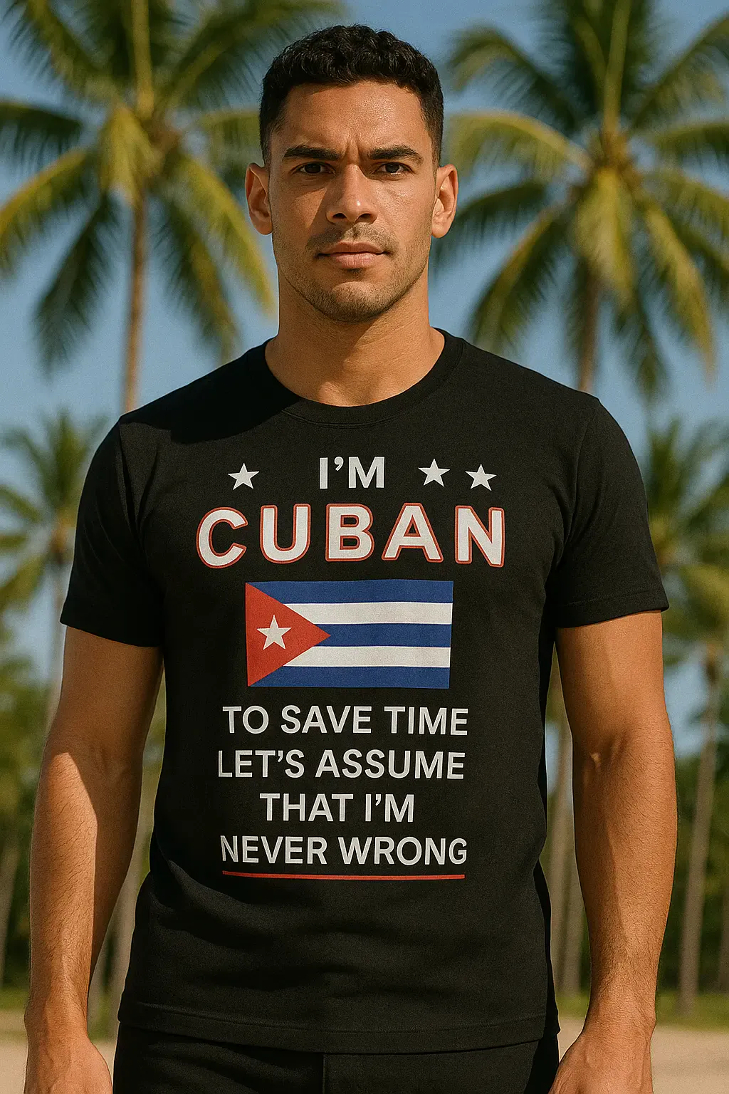 I’m Cuban So I’m Never Wrong T-Shirt – Funny Cuban Pride Tee for Sassy Latin Vibes