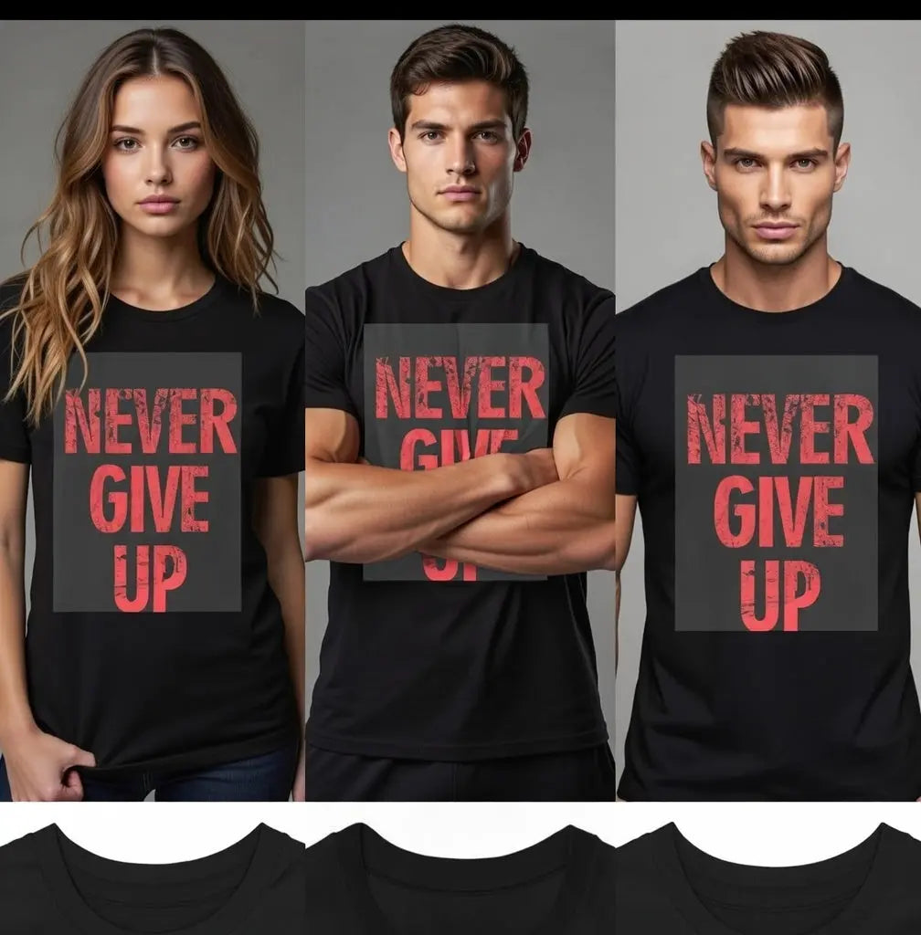 Never Give Up Motivational T-Shirt