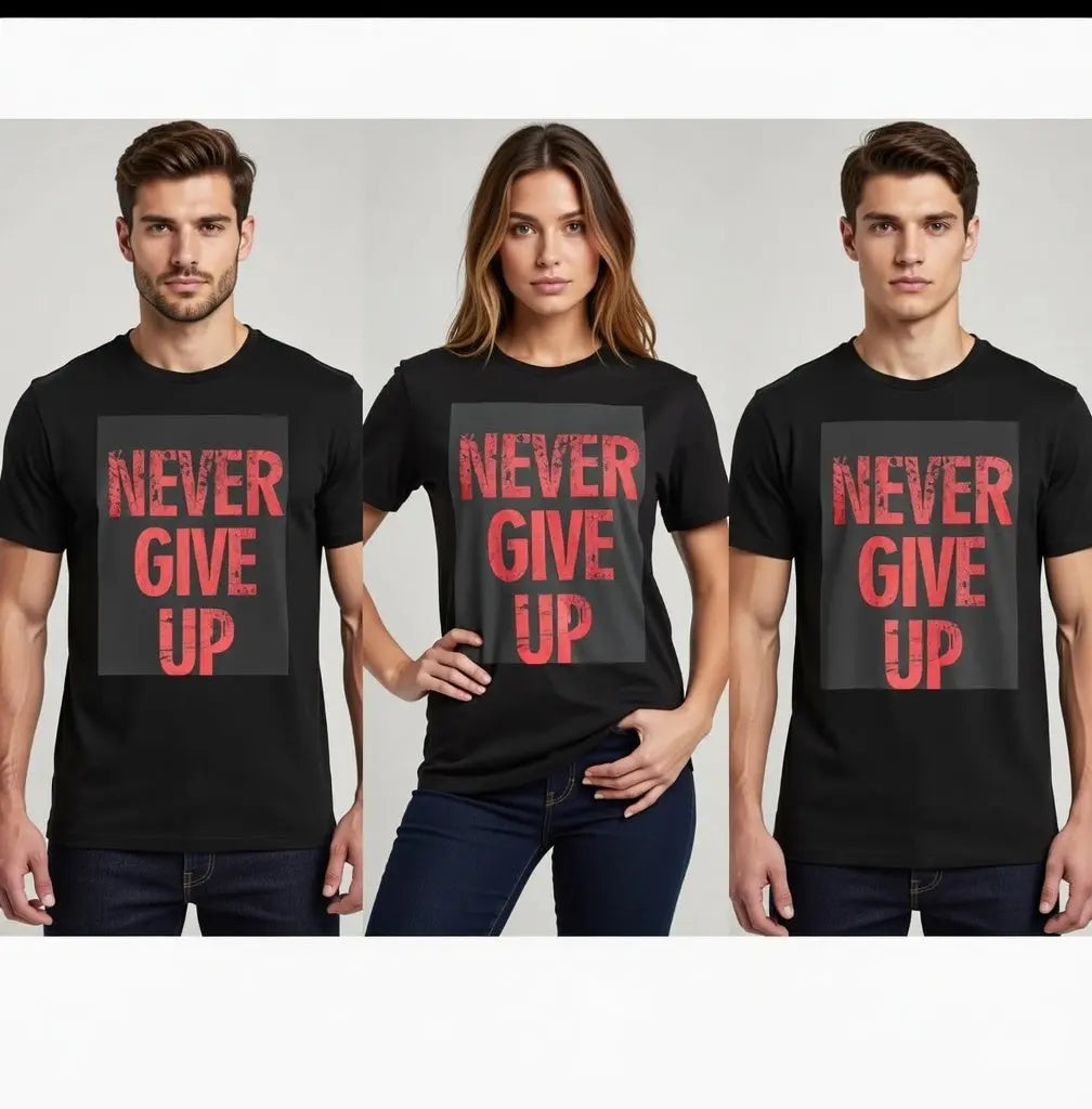 Never Give Up Motivational T-Shirt