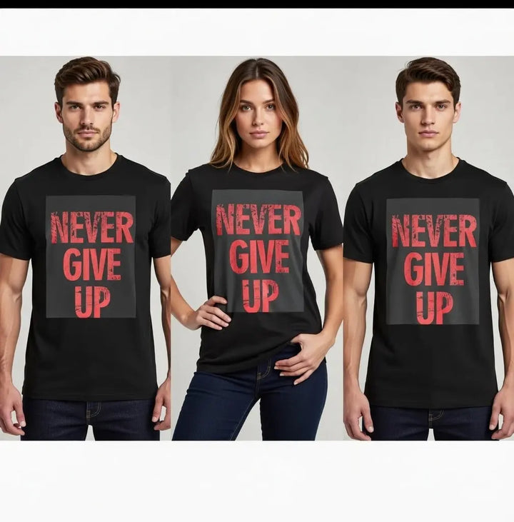 Never Give Up Motivational T-Shirt