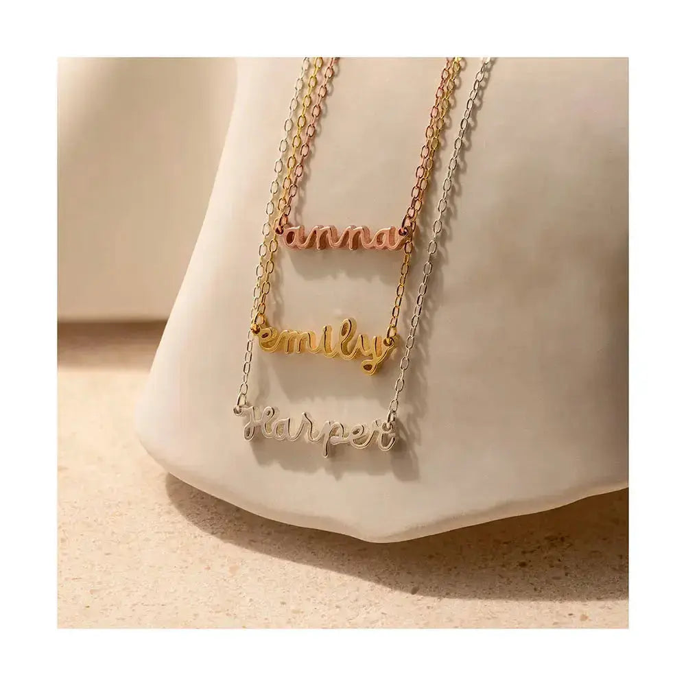 Personalized Name Necklace – Small Letter Stainless Steel Pendant