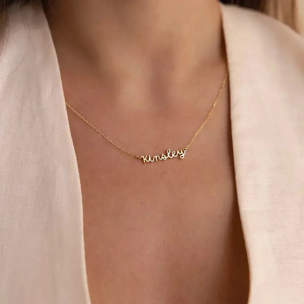 Personalized Name Necklace – Small Letter Stainless Steel Pendant