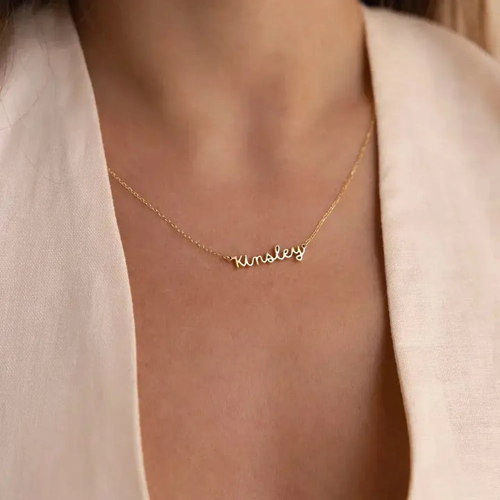 Personalized Name Necklace – Small Letter Stainless Steel Pendant