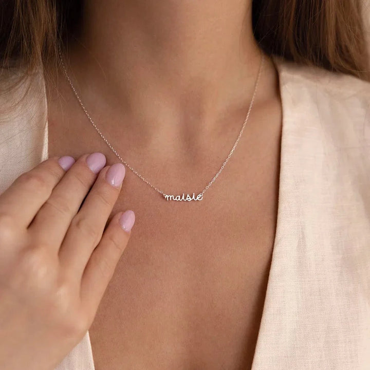 Personalized Name Necklace – Small Letter Stainless Steel Pendant