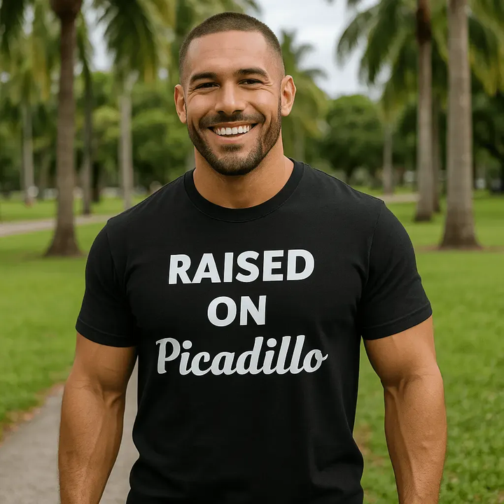 “Raised on Picadillo” Cuban Heritage Unisex T-Shirt – Miami Food Culture Tee