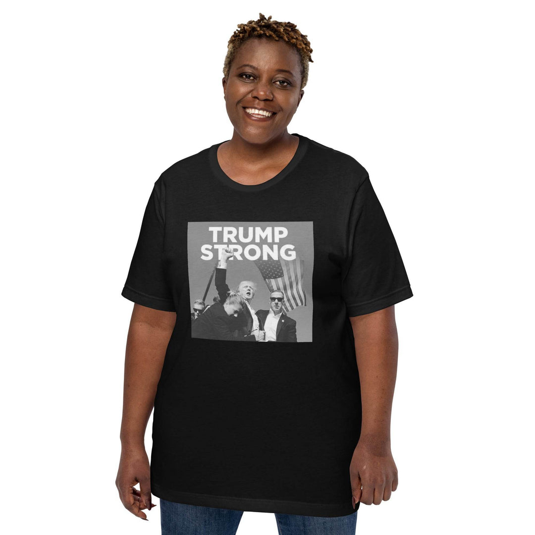 Trump Strong Black and White Unisex T-Shirt