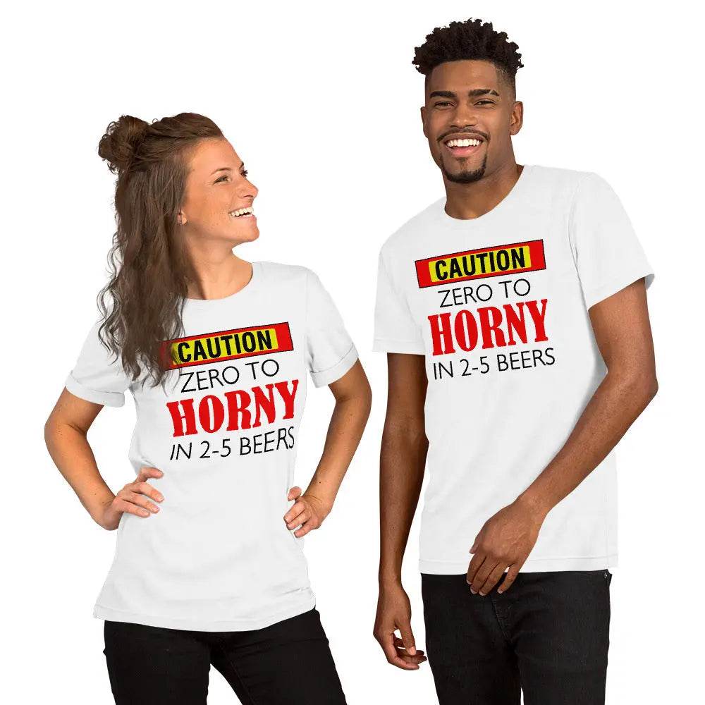 Caution: Zero to Chaos in 2–5 Beers T-Shirt – Funny Drinking Tee for Men & Women