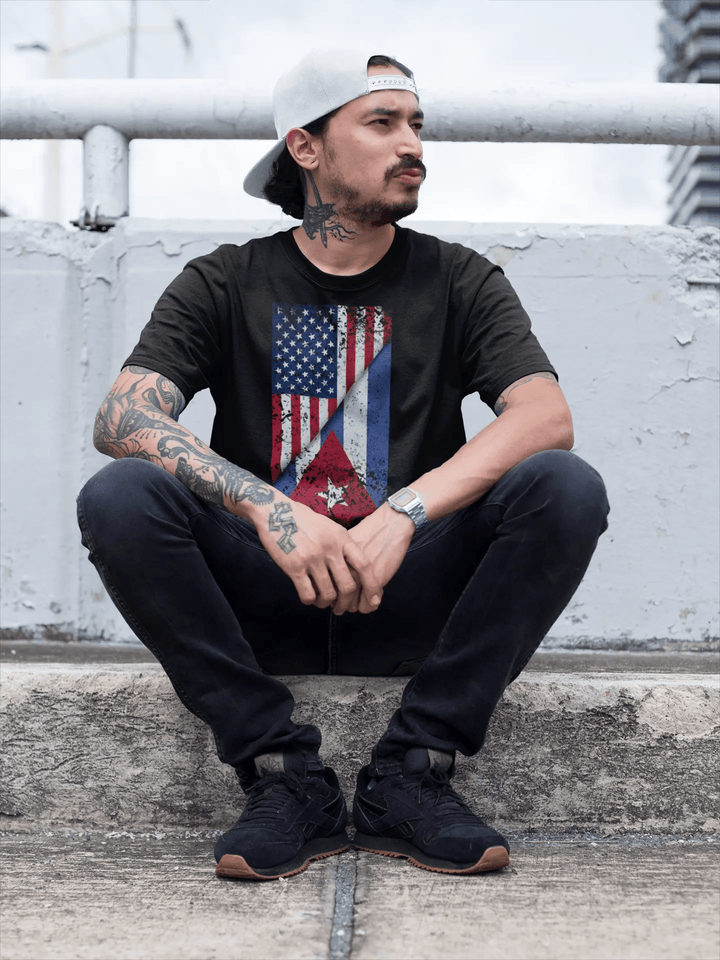 Cuban American Flag T-Shirt – Dual Heritage Cuban/American Pride Tee