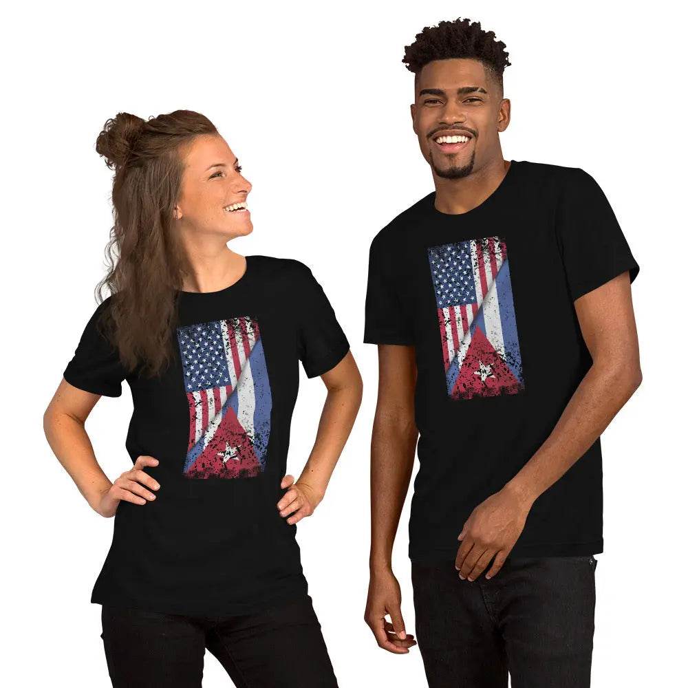 Cuban American Flag T-Shirt – Dual Heritage Cuban/American Pride Tee