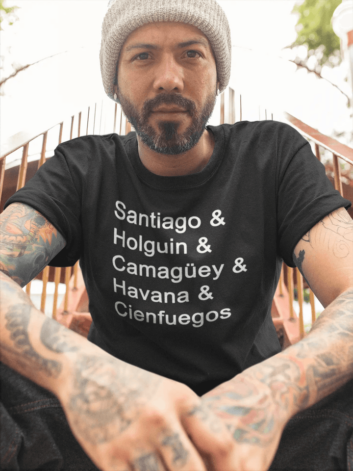 Cuban Cities T-Shirt – Santiago, Holguín, Camagüey, Havana, Cienfuegos Tee for Cuban Pride