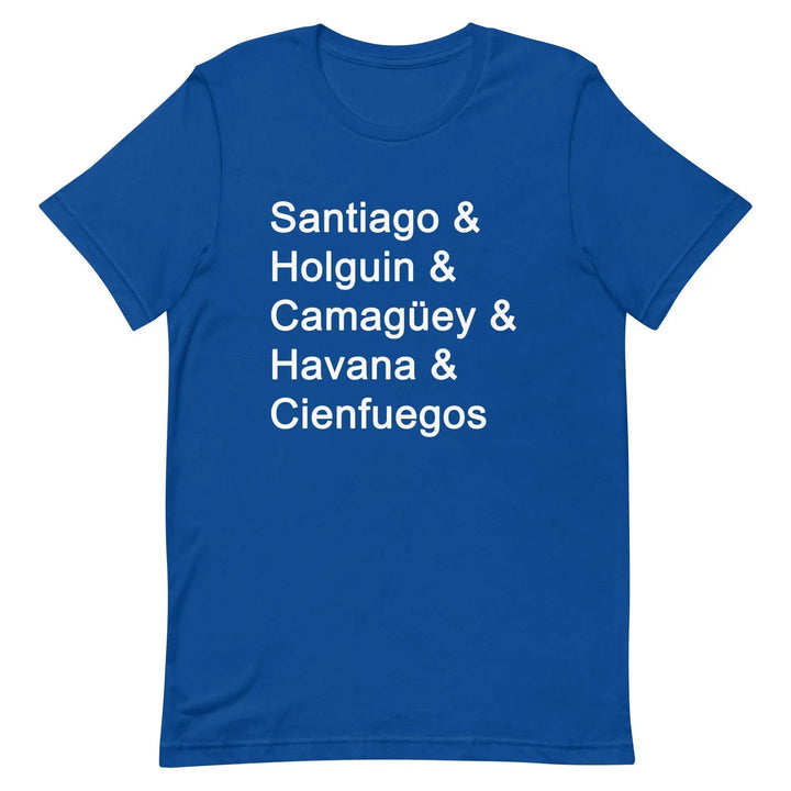 Cuban Cities T-Shirt – Santiago, Holguín, Camagüey, Havana, Cienfuegos Tee for Cuban Pride