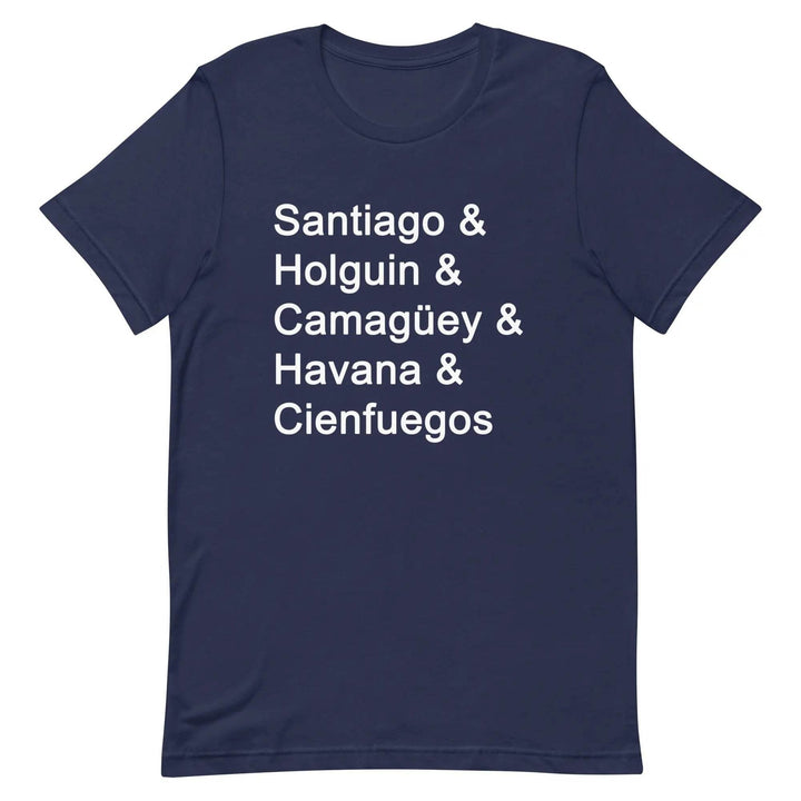 Cuban Cities T-Shirt – Santiago, Holguín, Camagüey, Havana, Cienfuegos Tee for Cuban Pride