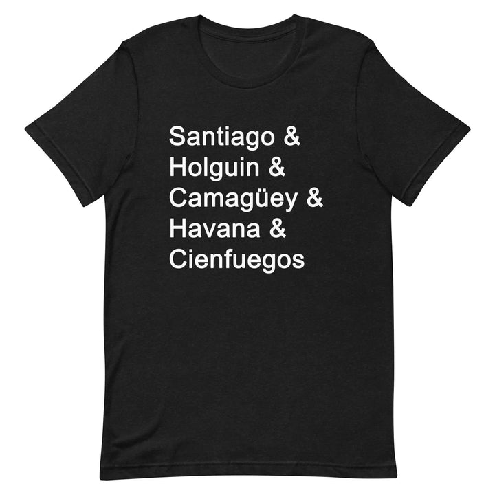 Cuban Cities T-Shirt – Santiago, Holguín, Camagüey, Havana, Cienfuegos Tee for Cuban Pride