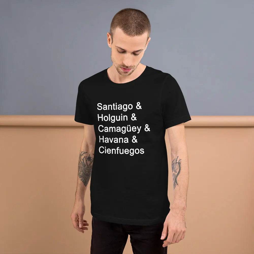 Cuban Cities T-Shirt – Santiago, Holguín, Camagüey, Havana, Cienfuegos Tee for Cuban Pride
