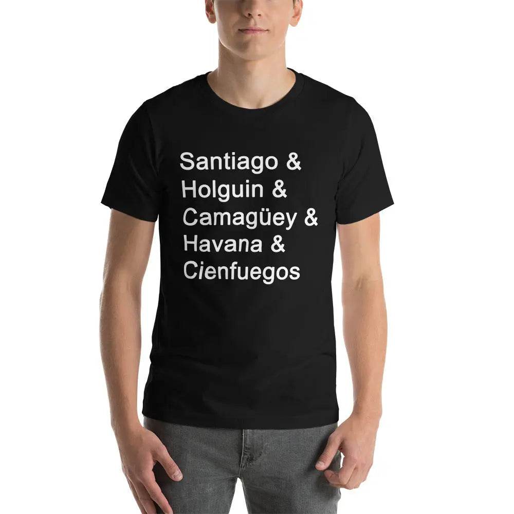 Cuban Cities T-Shirt – Santiago, Holguín, Camagüey, Havana, Cienfuegos Tee for Cuban Pride
