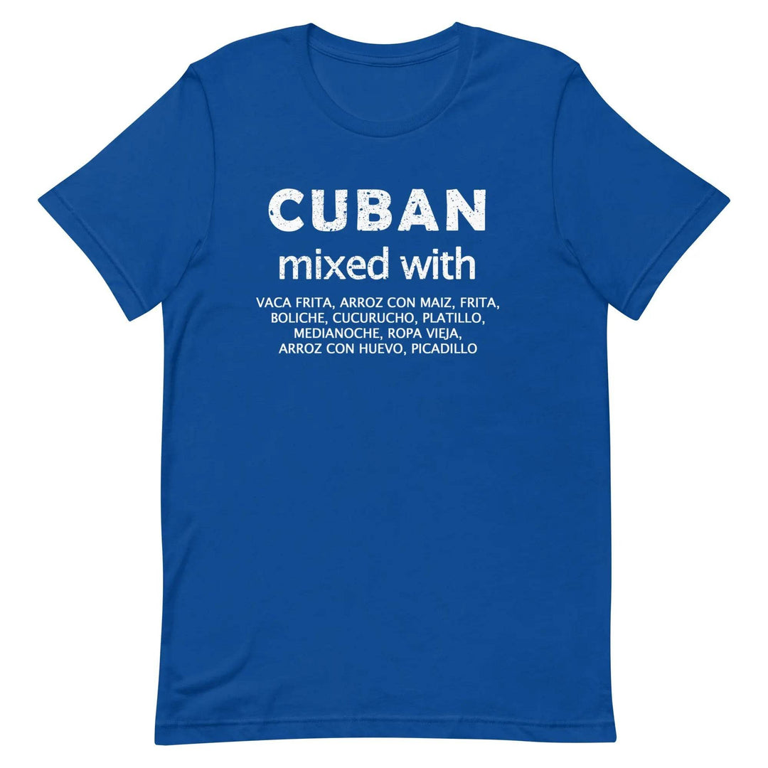 Cuban Mixed with Food T-Shirt – Funny Cuban Heritage &amp; Latin Culture Tee for Men &amp; Women