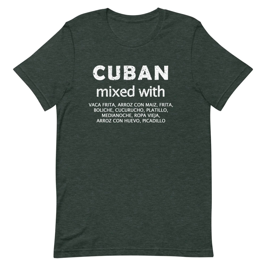 Cuban Mixed with Food T-Shirt – Funny Cuban Heritage &amp; Latin Culture Tee for Men &amp; Women