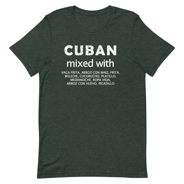 Cuban Mixed with Food T-Shirt – Funny Cuban Heritage &amp; Latin Culture Tee for Men &amp; Women