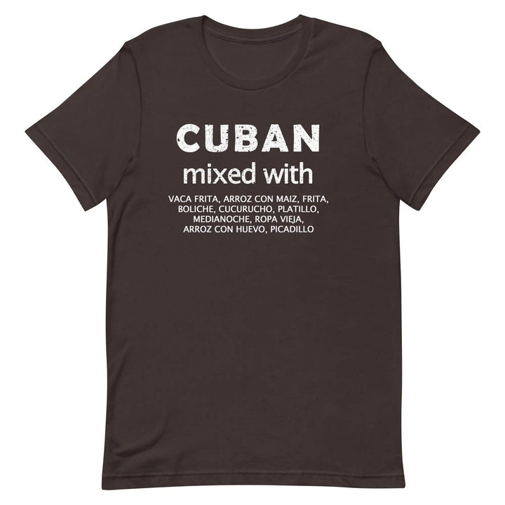 Cuban Mixed with Food T-Shirt – Funny Cuban Heritage &amp; Latin Culture Tee for Men &amp; Women