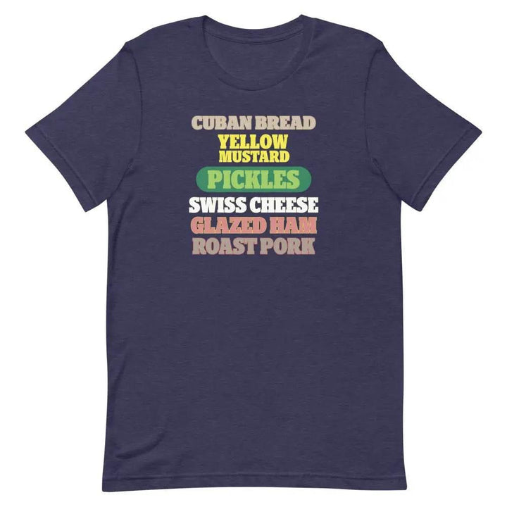 Cuban Sandwich Ingredients T-Shirt – Funny Cuban Foodie Graphic Tee for Miami Locals &amp; Latin Flavor Lovers