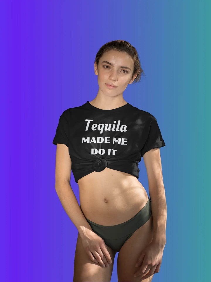 Funny “Tequila Made Me Do It” Unisex T-Shirt – Drinking Party Shirt