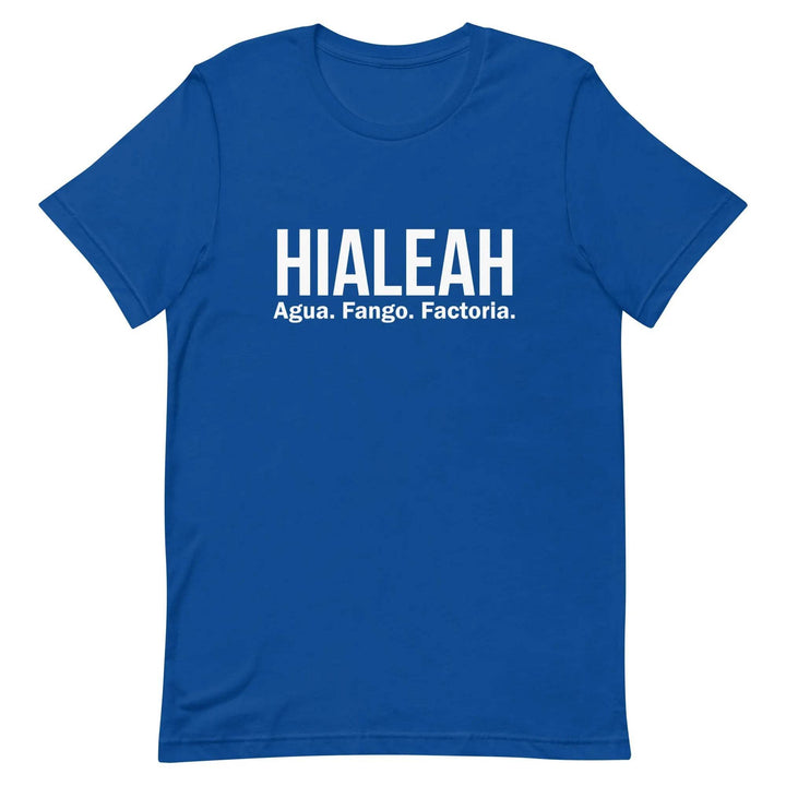 Hialeah Agua Fango y Factoría T-Shirt – Funny Cuban Miami Culture Tee for Men &amp; Women