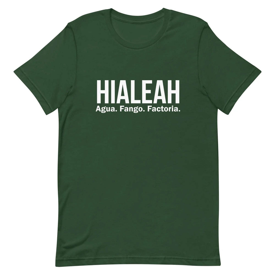 Hialeah Agua Fango y Factoría T-Shirt – Funny Cuban Miami Culture Tee for Men &amp; Women