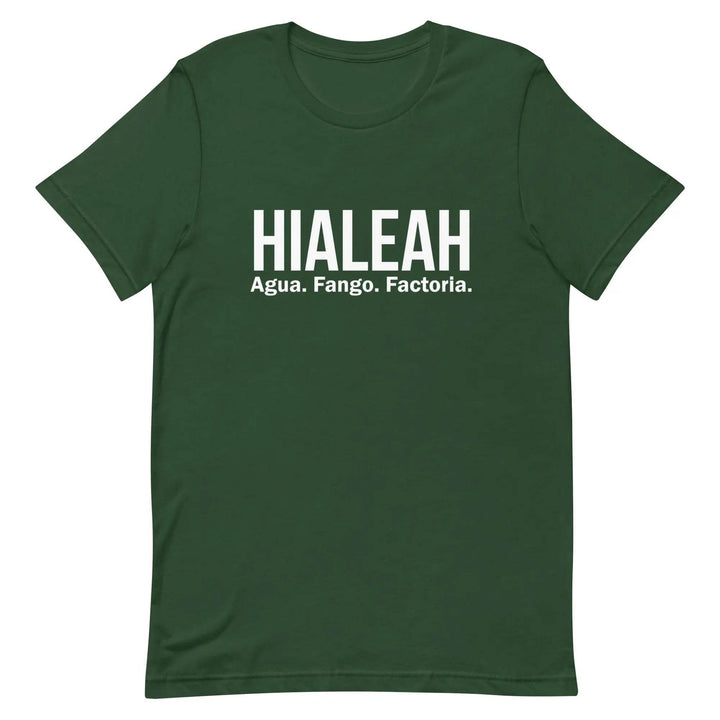 Hialeah Agua Fango y Factoría T-Shirt – Funny Cuban Miami Culture Tee for Men &amp; Women