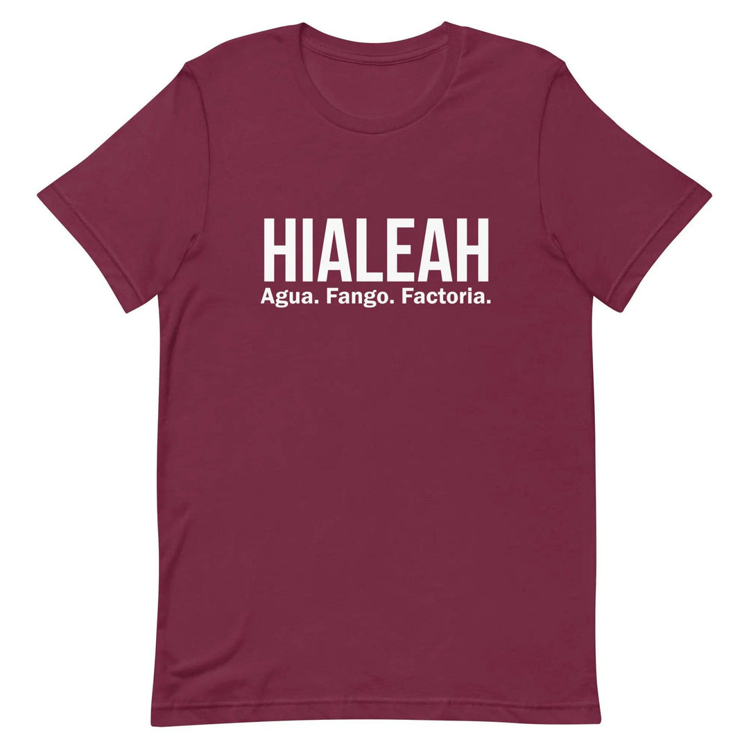 Hialeah Agua Fango y Factoría T-Shirt – Funny Cuban Miami Culture Tee for Men &amp; Women