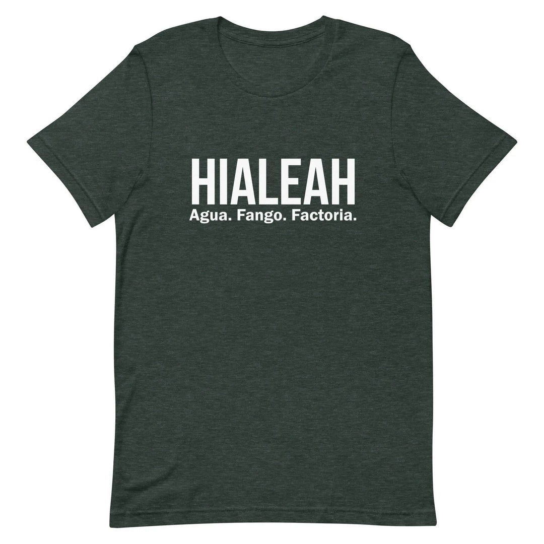 Hialeah Agua Fango y Factoría T-Shirt – Funny Cuban Miami Culture Tee for Men &amp; Women