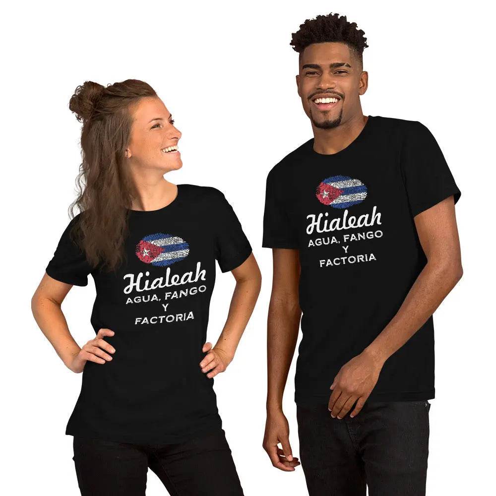 Hialeah – Agua, Fango y Factoría T-Shirt – Funny Cuban Miami Local Tee