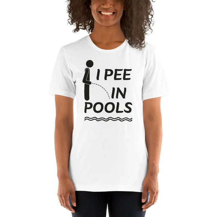 I PEE IN POOLS Funny T-Shirt – Offensive Humor Gag Tee for Pool Parties &amp; Summer Chaos