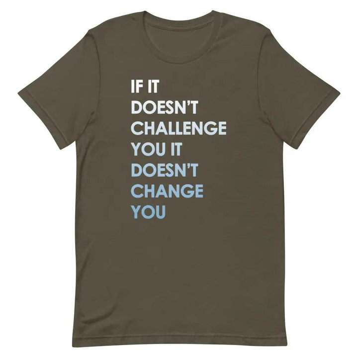 If It Doesn’t Challenge You It Doesn’t Change You T-Shirt – Motivational Fitness &amp; Growth Tee for Men &amp; Women