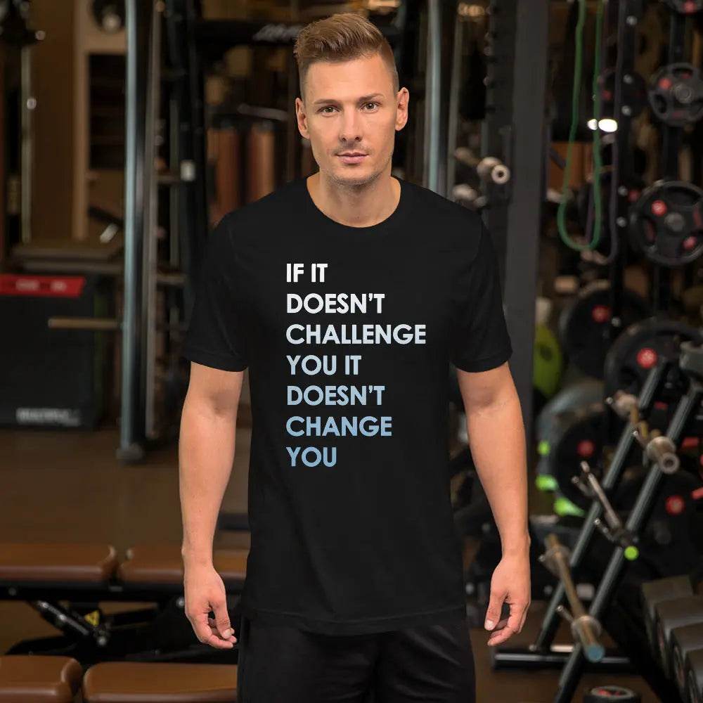 If It Doesn’t Challenge You It Doesn’t Change You T-Shirt – Motivational Fitness & Growth Tee for Men & Women