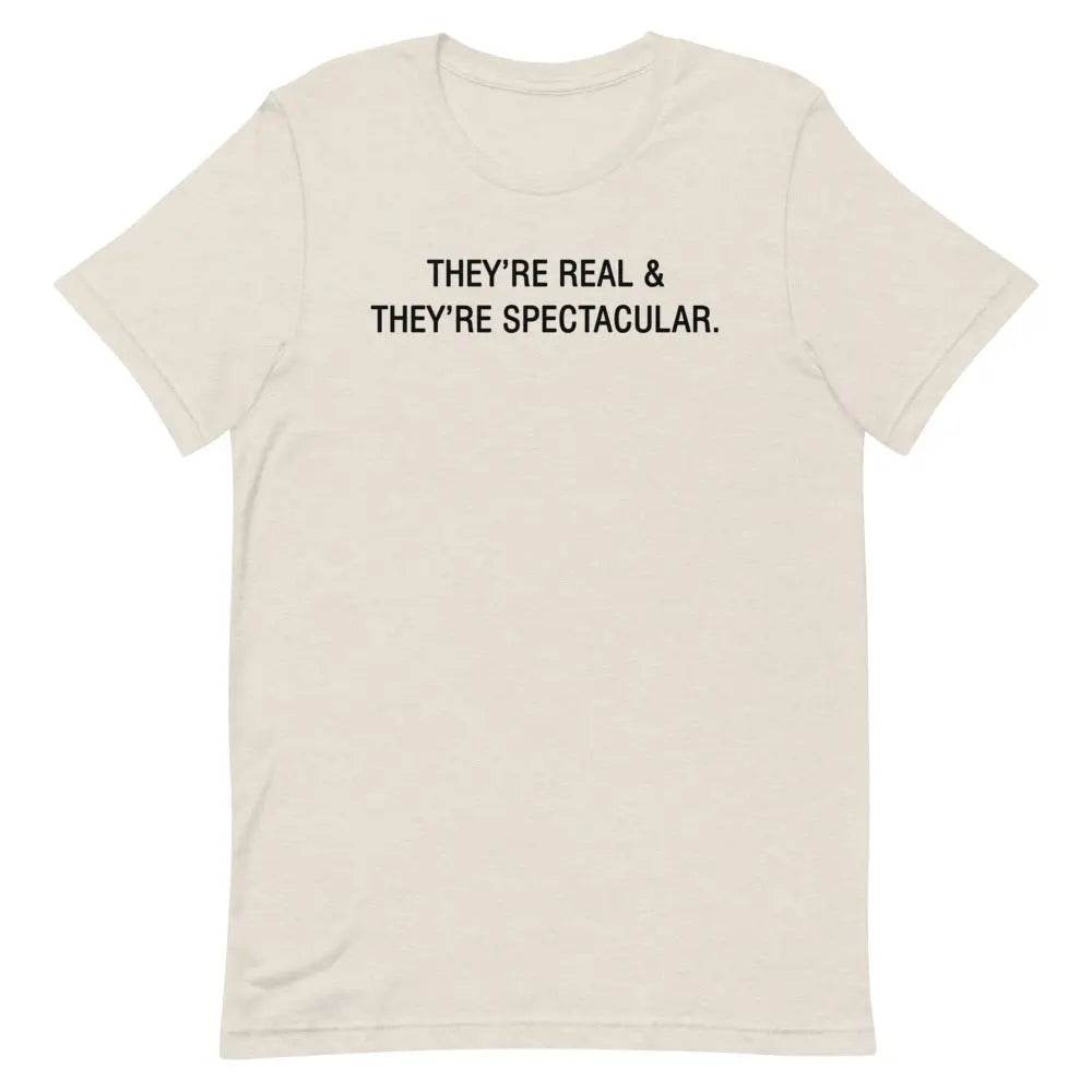 They’re Real &amp; They’re Spectacular T-Shirt – Funny Flirty Boob Joke Tee for Women | Miami305Shirts