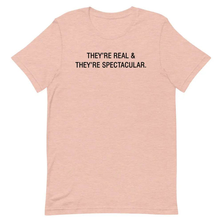 They’re Real &amp; They’re Spectacular T-Shirt – Funny Flirty Boob Joke Tee for Women | Miami305Shirts