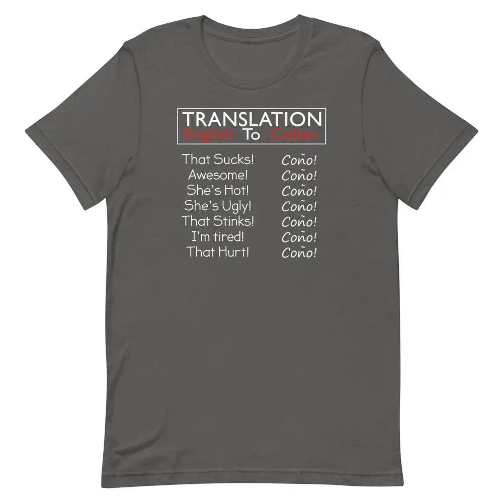Translation English to Cuban T-Shirt – Funny “Coño!” Cuban Slang Tee for Latinos &amp; 305 Fans