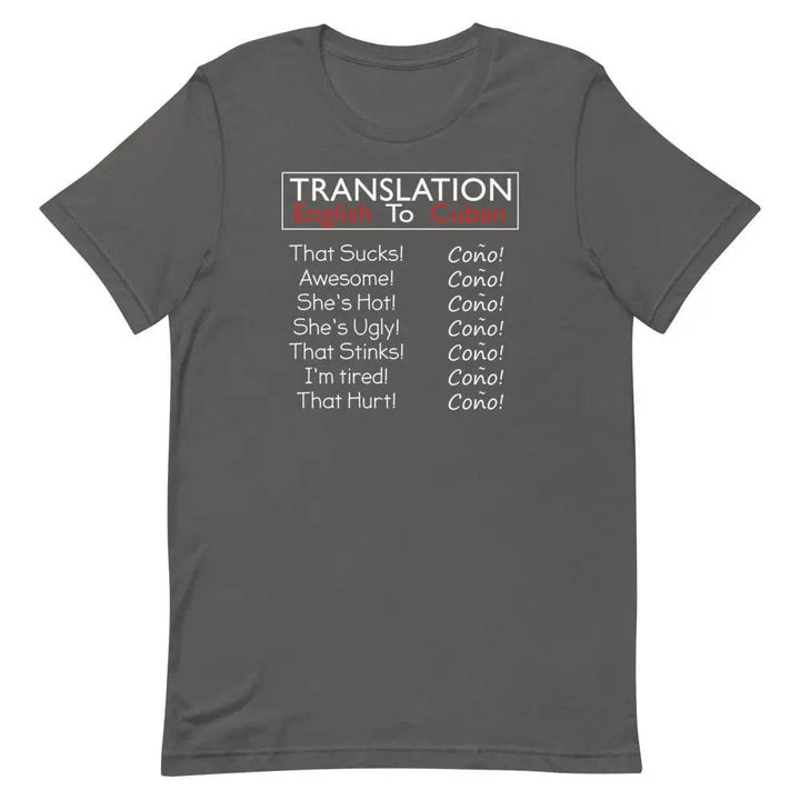Translation English to Cuban T-Shirt – Funny “Coño!” Cuban Slang Tee for Latinos &amp; 305 Fans